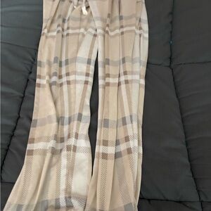 Plaid Beige and Gray Pants